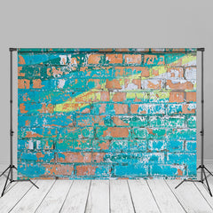 Lofaris Blue Graffiti Brick Wall Portrait Studio Backdrop