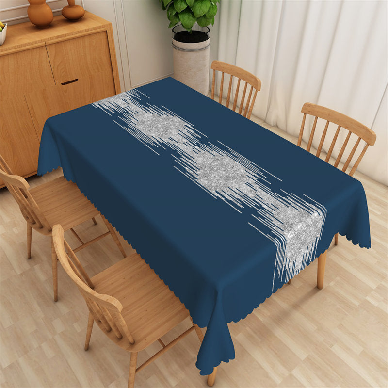 Lofaris Blue Gray Abstract Vintage Chinese Style Tablecloth