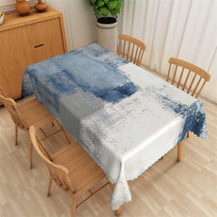 Lofaris Blue Grey Abstract Art Painting Waterproof Tablecloth