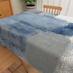 Lofaris Blue Grey Abstract Art Painting Waterproof Tablecloth