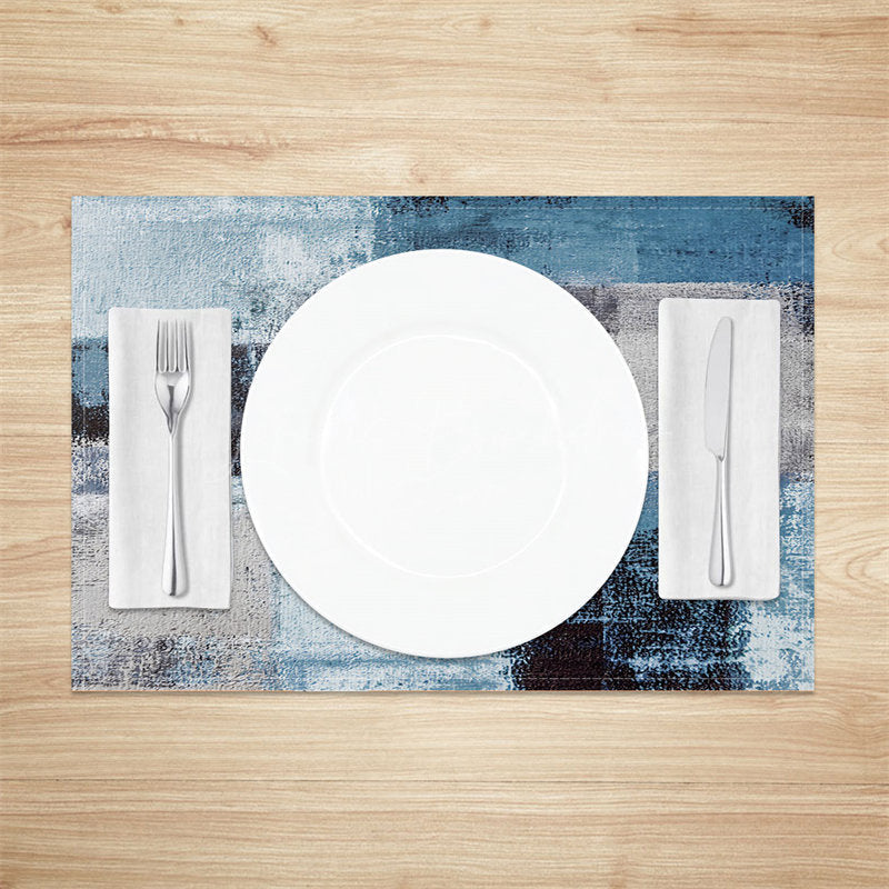 Lofaris Blue Grey Black Mixed Vintage Set Of 4 Placemats