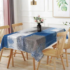 Lofaris Blue Grey Distressed Style Rectangle Tablecloth