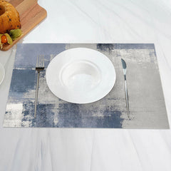 Lofaris Blue Grey Oil Painting Abstract Set Of 4 Placemats