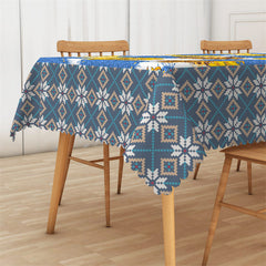 Lofaris Blue Heart Leopard Print Yellow Sunflower Tablecloth