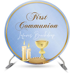 Lofaris Blue Holy Grail First Communion Baptism Backdrop