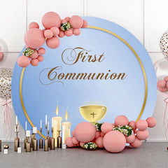 Lofaris Blue Holy Grail First Communion Baptism Backdrop