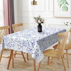 Lofaris Blue Leaves Retro Decorative Rectangle Tablecloth