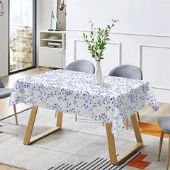 Lofaris Blue Leaves Retro Decorative Rectangle Tablecloth