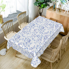 Lofaris Blue Leaves Retro Decorative Rectangle Tablecloth