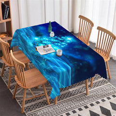 Lofaris Blue Light Galaxy Rectangle Tablecloth for Restaurant