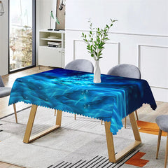 Lofaris Blue Light Galaxy Rectangle Tablecloth for Restaurant