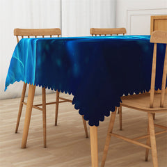 Lofaris Blue Light Galaxy Rectangle Tablecloth for Restaurant