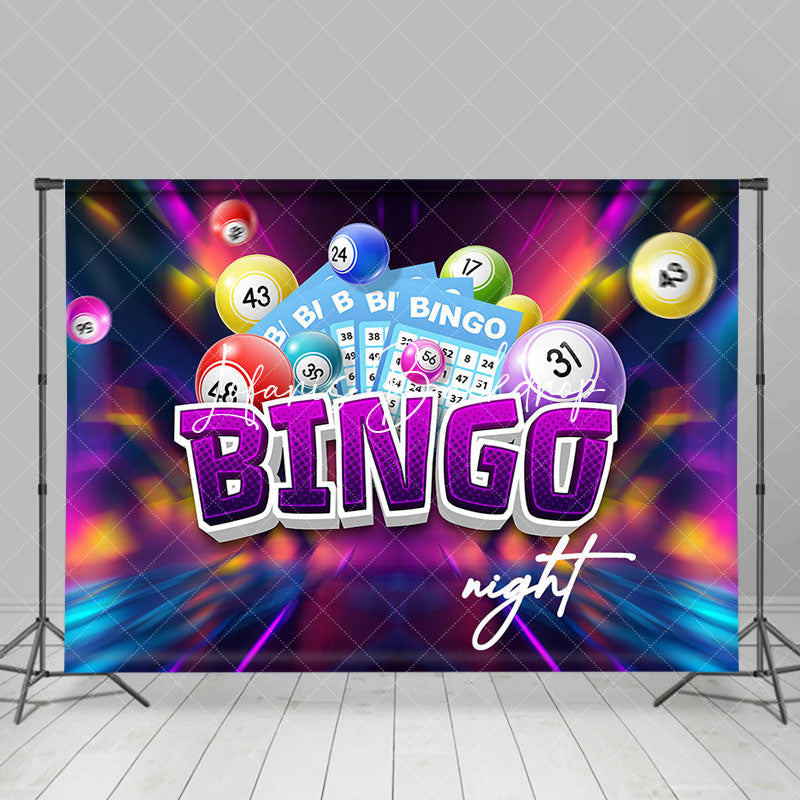 Lofaris Blue Lottery Flying Ball Bingo Night Party Backdrop