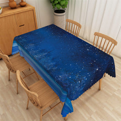 Lofaris Blue Mysterious Galaxy Star Rectangle Tablecloth