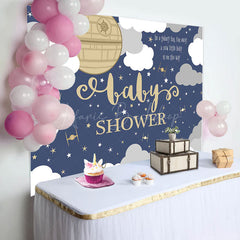 Lofaris Blue Night Sky Clouds Galaxy Baby Shower Backdrop