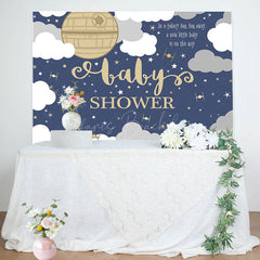 Lofaris Blue Night Sky Clouds Galaxy Baby Shower Backdrop