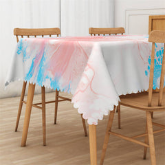 Lofaris Blue Pink Abstract Painting Rectangle Tablecloth