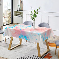 Lofaris Blue Pink Abstract Painting Rectangle Tablecloth