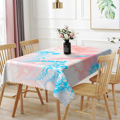 Lofaris Blue Pink Abstract Painting Rectangle Tablecloth