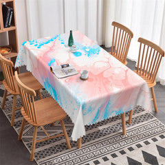 Lofaris Blue Pink Abstract Painting Rectangle Tablecloth