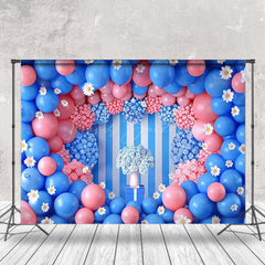 Lofaris Blue Pink Balloons Valentines Day Backdrop For Photo