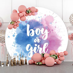 Lofaris Blue Pink Boy Or Girl Round Gender Reveal Backdrop