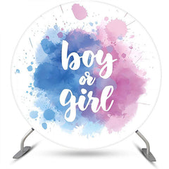 Lofaris Blue Pink Boy Or Girl Round Gender Reveal Backdrop