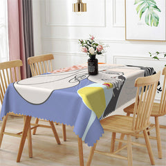 Lofaris Blue Pink Zebra Print Modern Rectangle Tablecloth