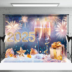 Lofaris Blue Purple Blur Vibe Happy New Year Xmas Holiday Backdrop