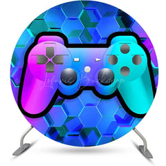 Lofaris Blue Purple Future Sense Gamepad Round Backdrop