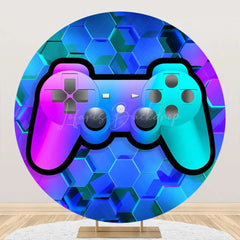 Lofaris Blue Purple Future Sense Gamepad Round Backdrop