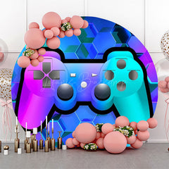 Lofaris Blue Purple Future Sense Gamepad Round Backdrop