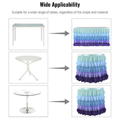 Lofaris Blue Purple Gradient Chiffon Layering Table Skirt