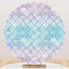 Lofaris Blue Purple Gradient Mermaid Scale Circle Backdrop