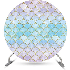 Lofaris Blue Purple Gradient Mermaid Scale Circle Backdrop