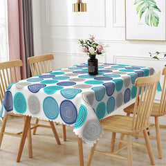 Lofaris Blue Purple Repeat Circles Rectangle Tablecloth