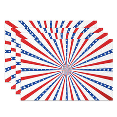 Lofaris Blue Red American Stars Stripes Set Of 4 Placemats