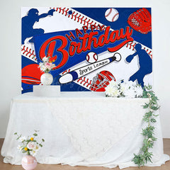 Lofaris Blue Red Baseball Sports League Birthday Backdrop