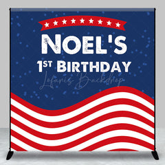 Lofaris Blue Red Custom 1st Birthday Independence Day Backdrop