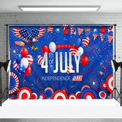 Lofaris Blue Red Eagle July 4 Independence Day Backdrop