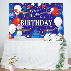 Lofaris Blue Red White Balloon Bokeh Happy Birthday Backdrop