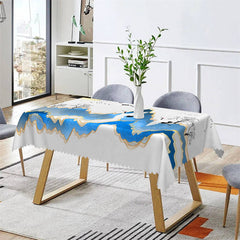 Lofaris Blue River Trees Cranes Tablecloth For Home Decor