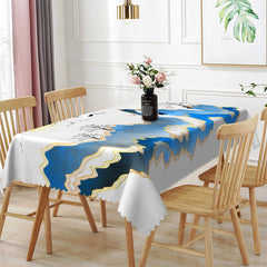 Lofaris Blue River Trees Cranes Tablecloth For Home Decor