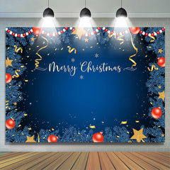 Lofaris Blue Sequin Ball Pine Christmas Photoshoot Backdrop