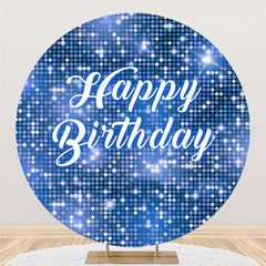 Lofaris Blue Sequin Bokeh Sparkling Round Birthday Backdrop