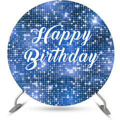 Lofaris Blue Sequin Bokeh Sparkling Round Birthday Backdrop