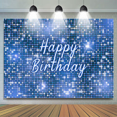 Lofaris Blue Sequins Sparkle Happy Birthday Party Backdrop