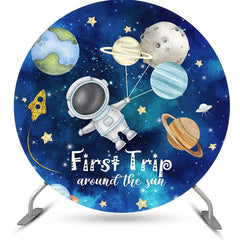 Lofaris Blue Sky Astronanut Star Round 1st Birthday Backdrop