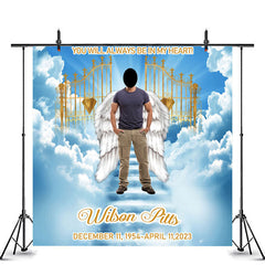 Lofaris Blue Sky Celebration of Life Custom Memorial Backdrop