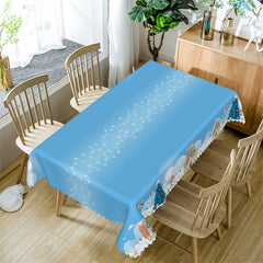 Lofaris Blue Sky Christmas Town Santa Rectangle Tablecloth